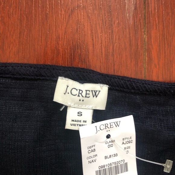 NWTS J. Crew Button up Navy Tie Up Short Sleeve Size Small Cotton and  s… - Picture 4 of 8